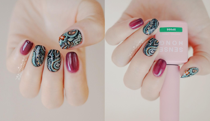 秋冬美甲_秋冬指甲_顯白秋冬美甲.